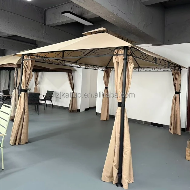 USA Stock Outdoor Canopy Modern Waterproof Design With Netting Gazebo 3x4m for Backyard Outdoor Patio and Lawn
