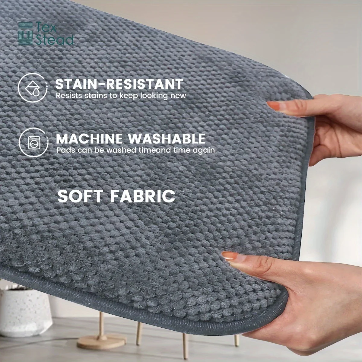 Ultra-Soft Memory Foam Seat Cushion-Non-Slip, Washable Dining Chair Pad for Kitchen & Office, Stain-Resistant Polyester Cover