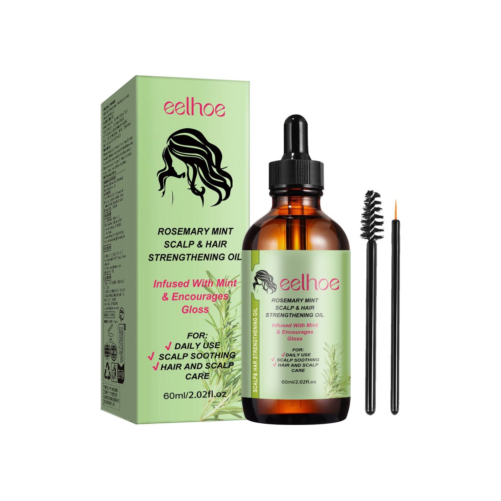 Rosemary hair care essential oil repairs hair, dry and frizzy hair, smooth hair