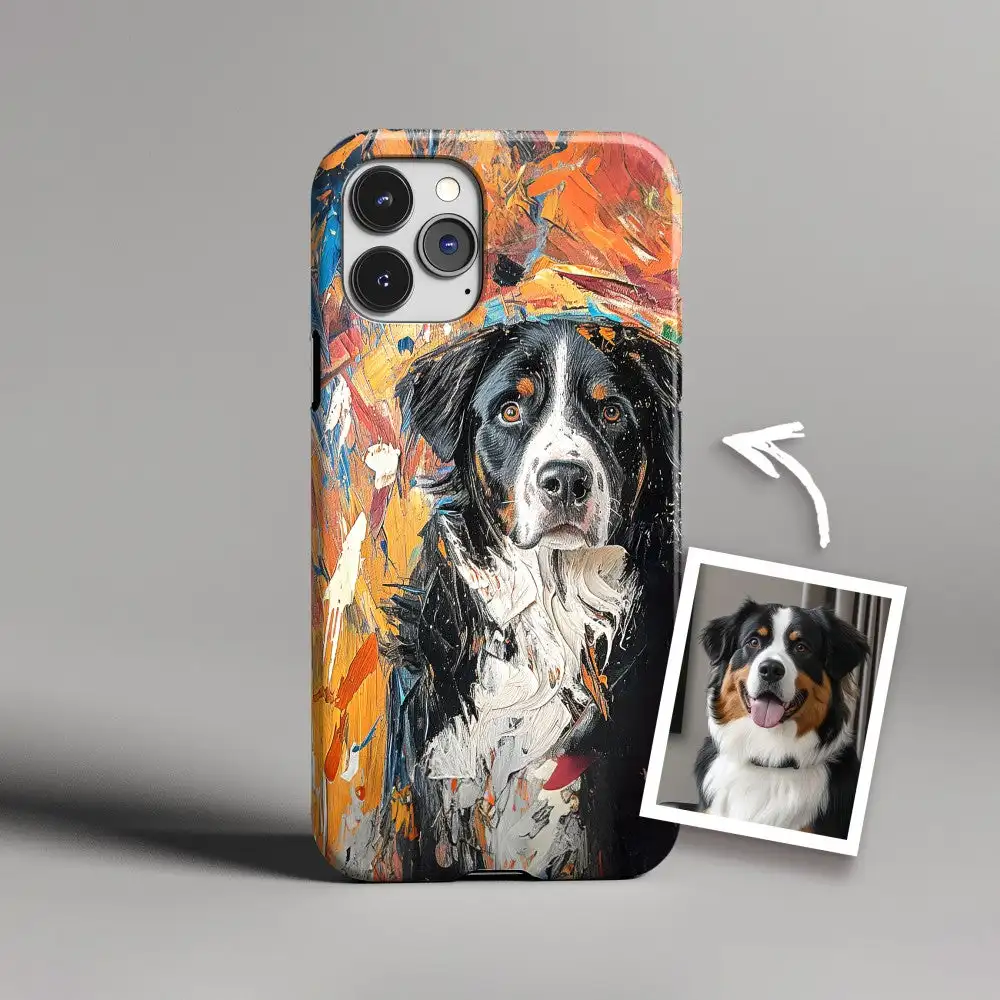 Custom Pet Portrait Abstract Expressionism Phone Case for iPhone Samsung PC Material Animal Decoration