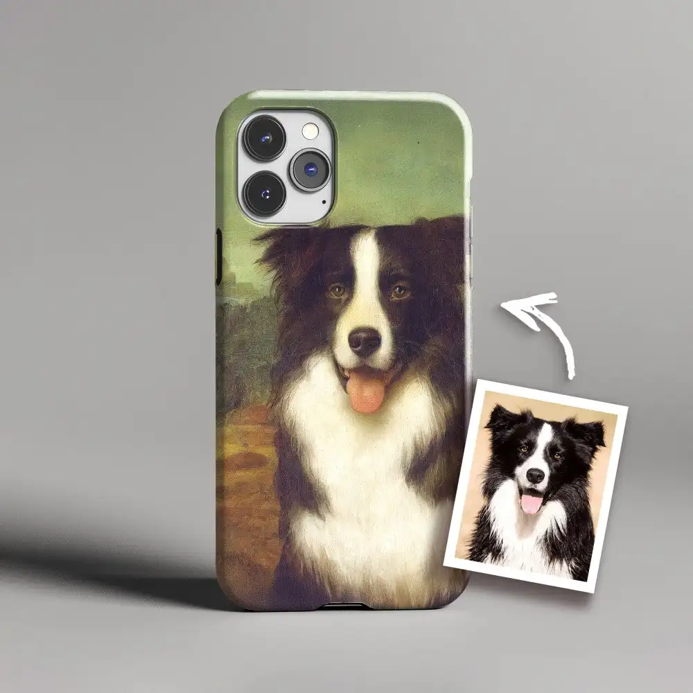 Custom Pet Portrait Phone Case for iPhone Samsung Mobile Waterproof Shockproof Mona Paws Smile Design Personalized Protector