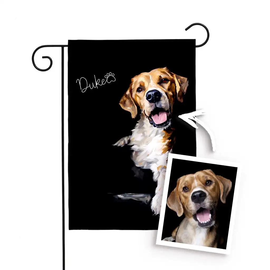 Custom 3D Wall Art Decor Pet Portrait Pawprints of Hope Garden Flag Made of Durable Polyester Cloth