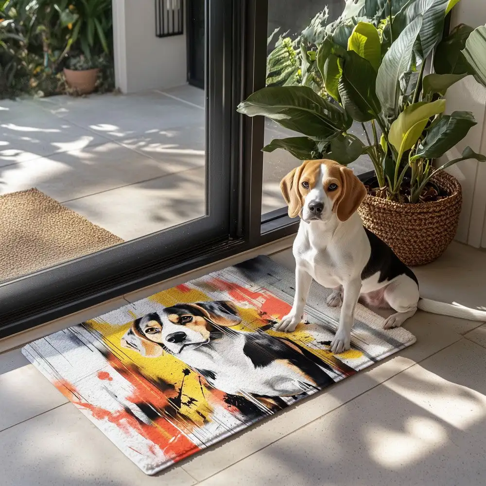 Custom 3D Wall Art Decor 'The Beast on Fire' Special Edition Doormat Polyester Material Custom Pet Portrait