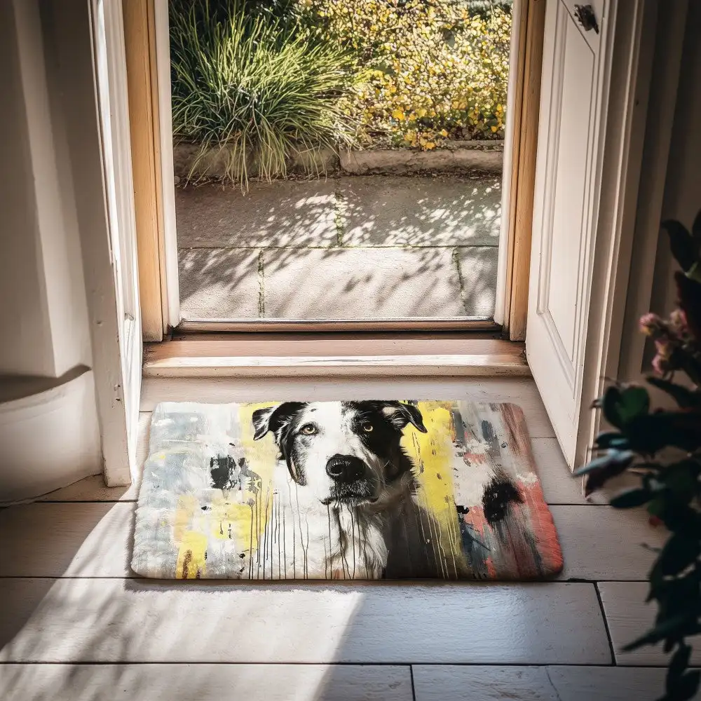 Modern Minimalist Custom Pet Portrait Doormat 3D Wall Art Decor Made of Polyester