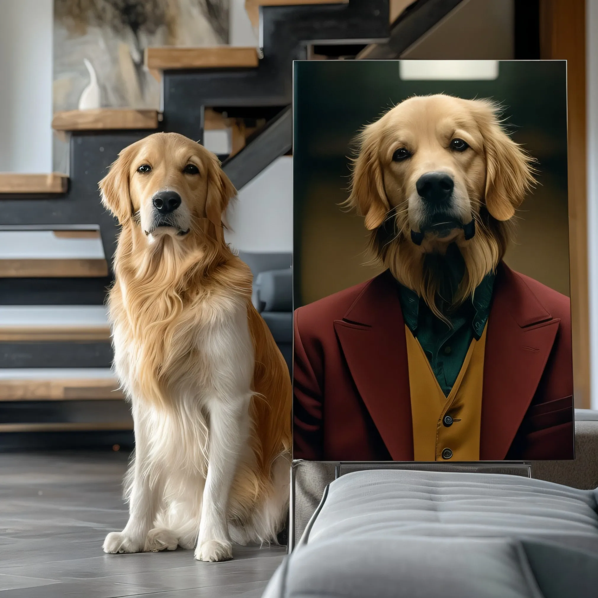 Custom Joker Texture Pet Portrait 3D Wall Art Decor Art Deco Design Style