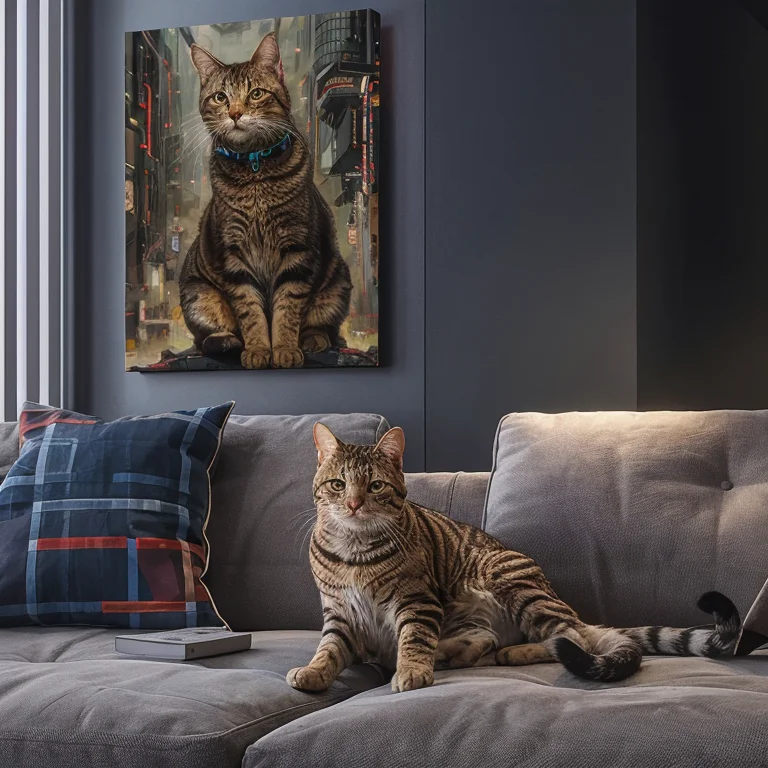 Custom Cyber Series Pet Portrait Art Deco Wall Decor Style Artistic Wall Art Decoration