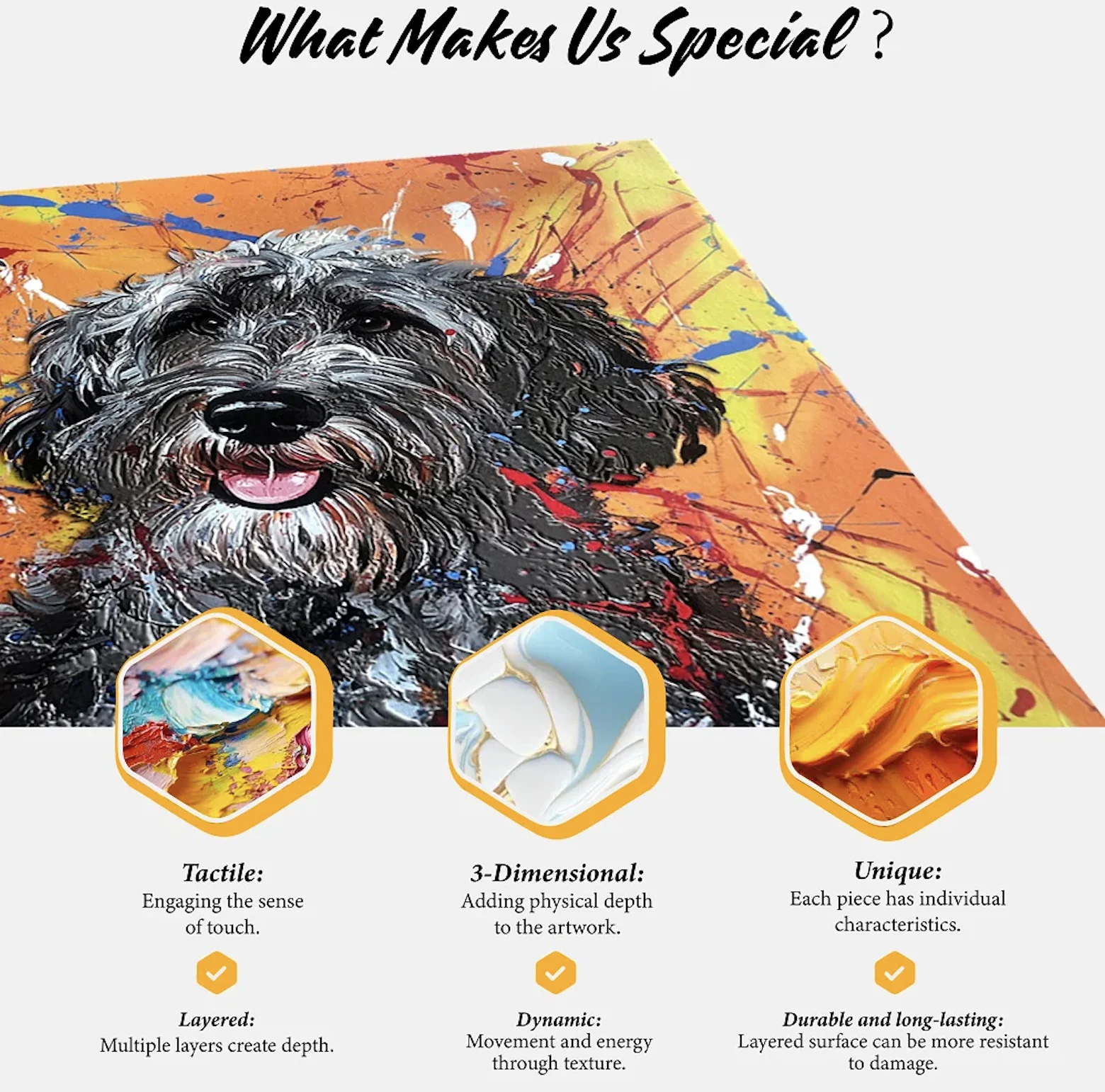 Custom Abstract Expressionism Pet Portrait Art Deco Wall Decor Style for Home or Office