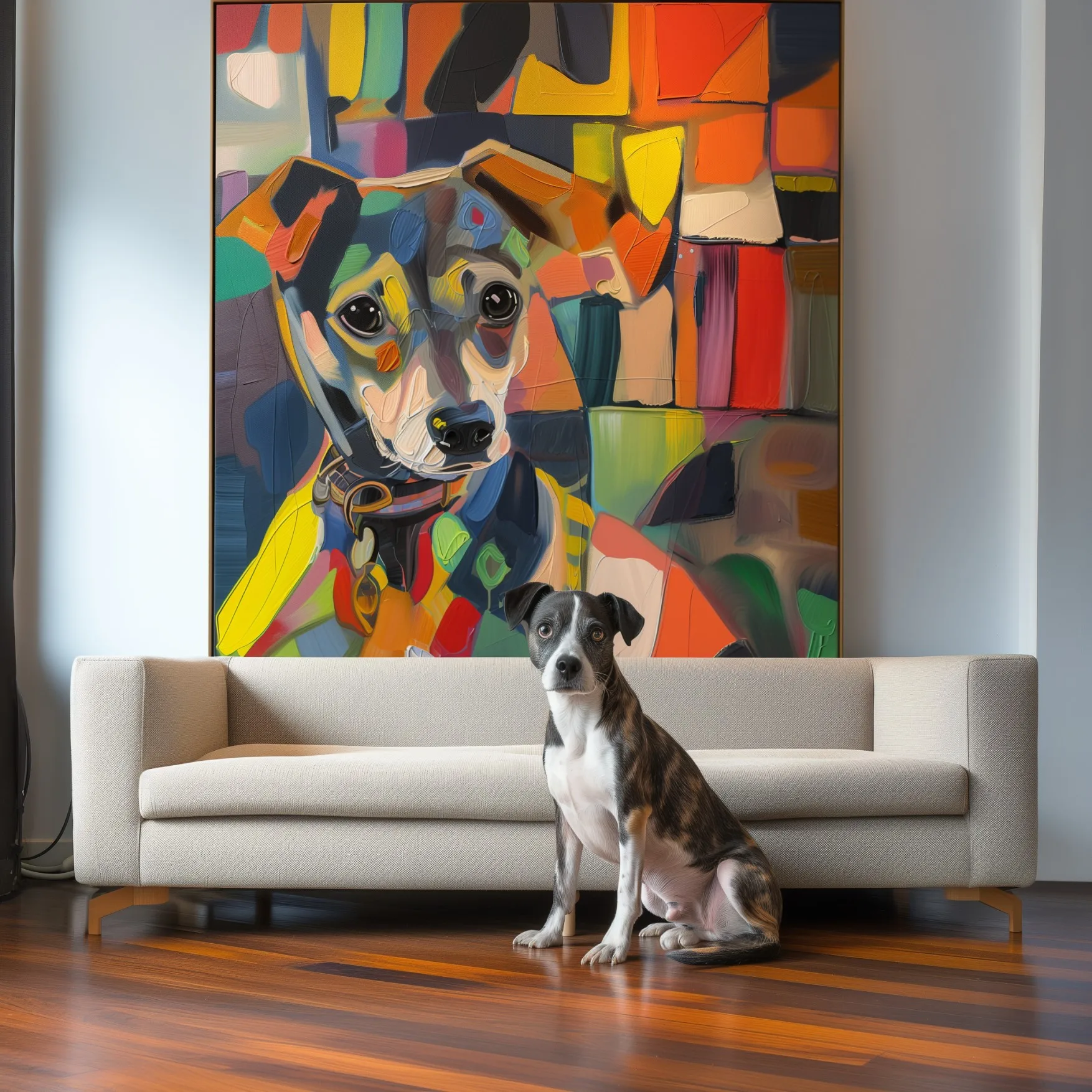 Custom Art Deco Pet Portrait Color-Field Texture Wall Decor Modern Style Art Decor for Home or Office
