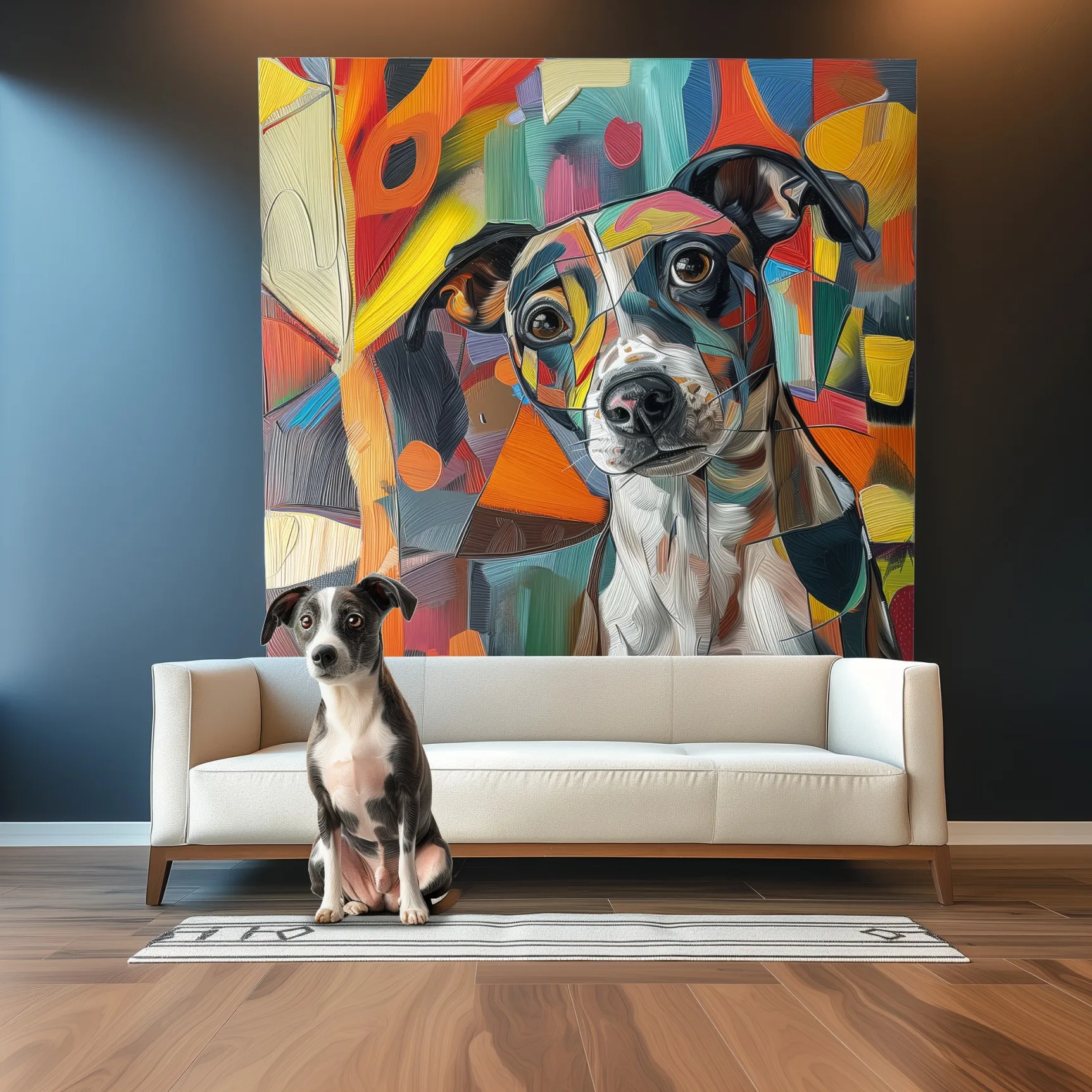 Custom Art Deco Pet Portrait Color-Field Texture Wall Decor Modern Style Art Decor for Home or Office