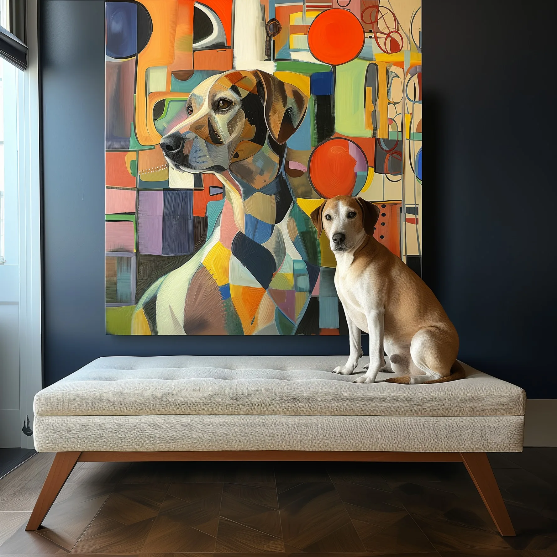 Custom Art Deco Pet Portrait Color-Field Texture Wall Decor Modern Style Art Decor for Home or Office