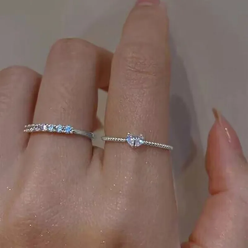 Luxury Heart-Shaped Rhinestone Joint Ring