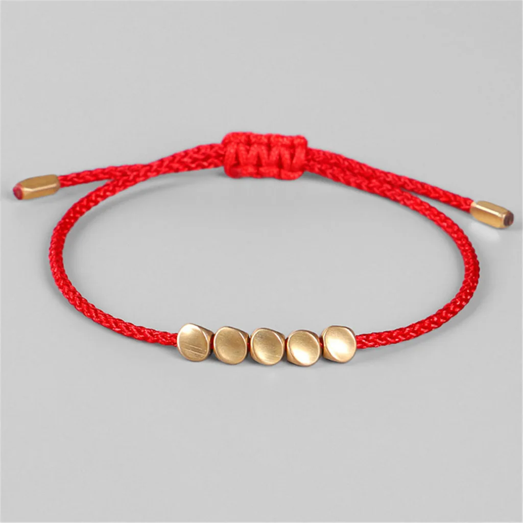 Hot Friendship Woven Bracelet Bangle Golden Bead Charm Beaded Jewelry Make a Wish Bracelet and Customize Wish Card