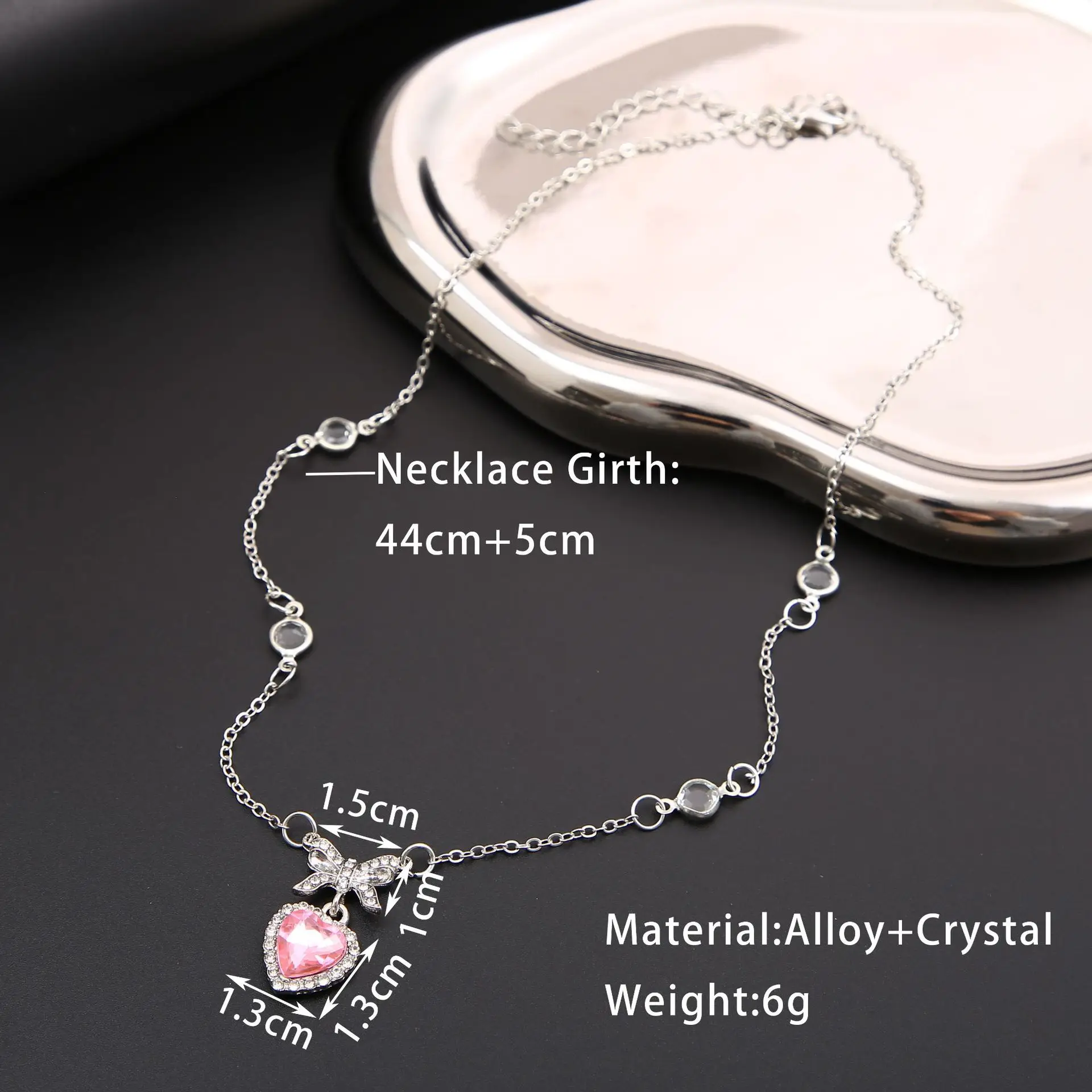 New Pink Girl Love Pearl Necklace Women's Light Luxury Niche Premium Plated Layered Chain Versatile and Sweet Clavicle Necklace