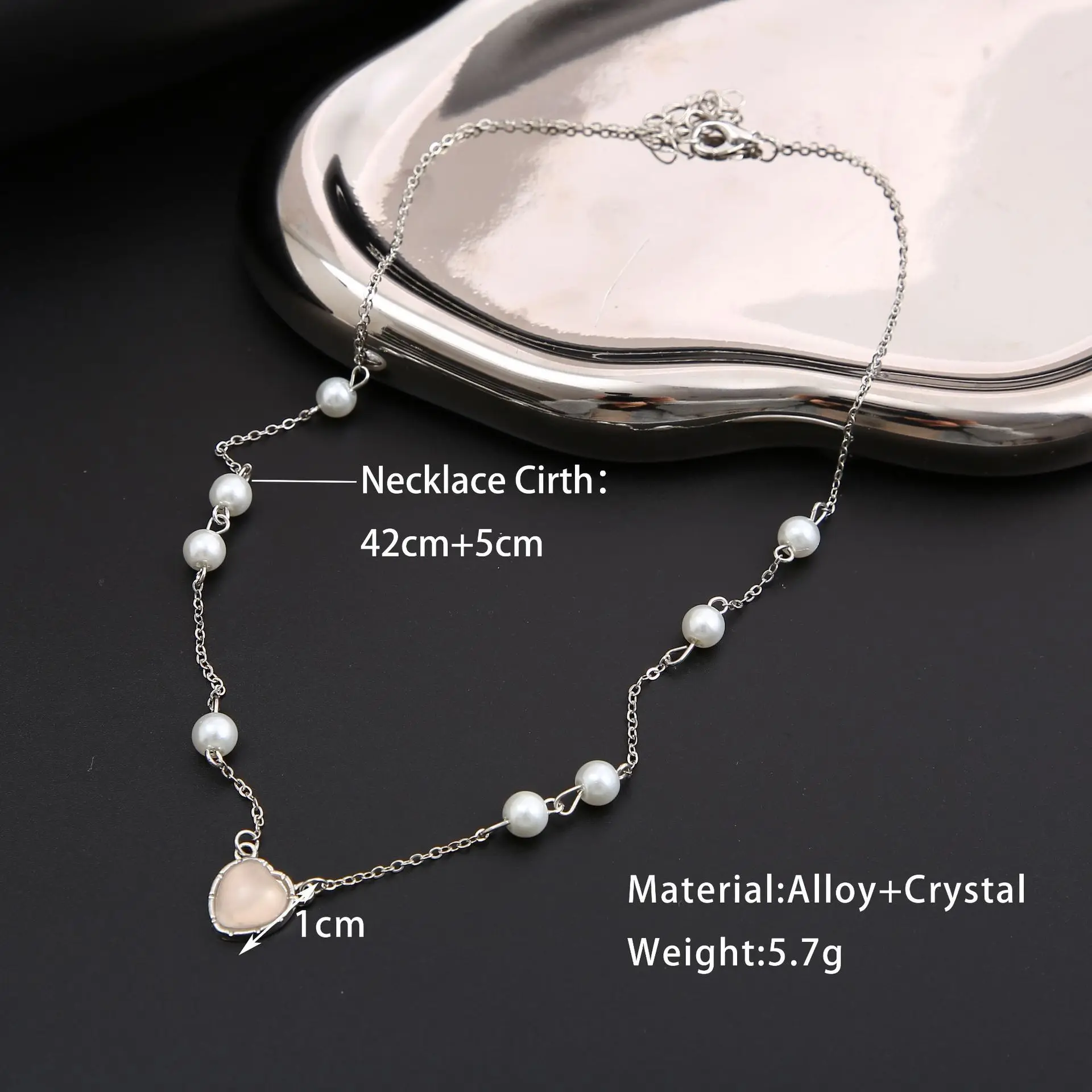 New Pink Girl Love Pearl Necklace Women's Light Luxury Niche Premium Plated Layered Chain Versatile and Sweet Clavicle Necklace