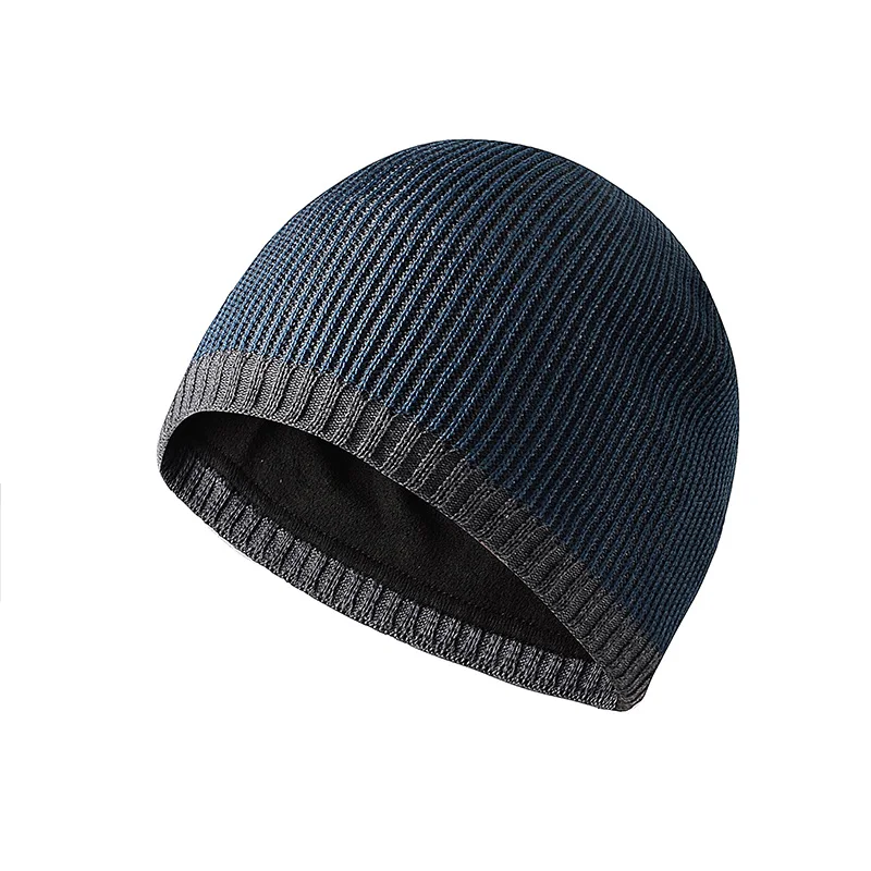 Autumn/Winter Men's Versatile Fleece Cycling Hat Windproof Ear Protection Fashionable Color-Block Design for Outdoor Sports