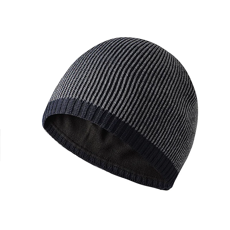 Autumn/Winter Men's Versatile Fleece Cycling Hat Windproof Ear Protection Fashionable Color-Block Design for Outdoor Sports