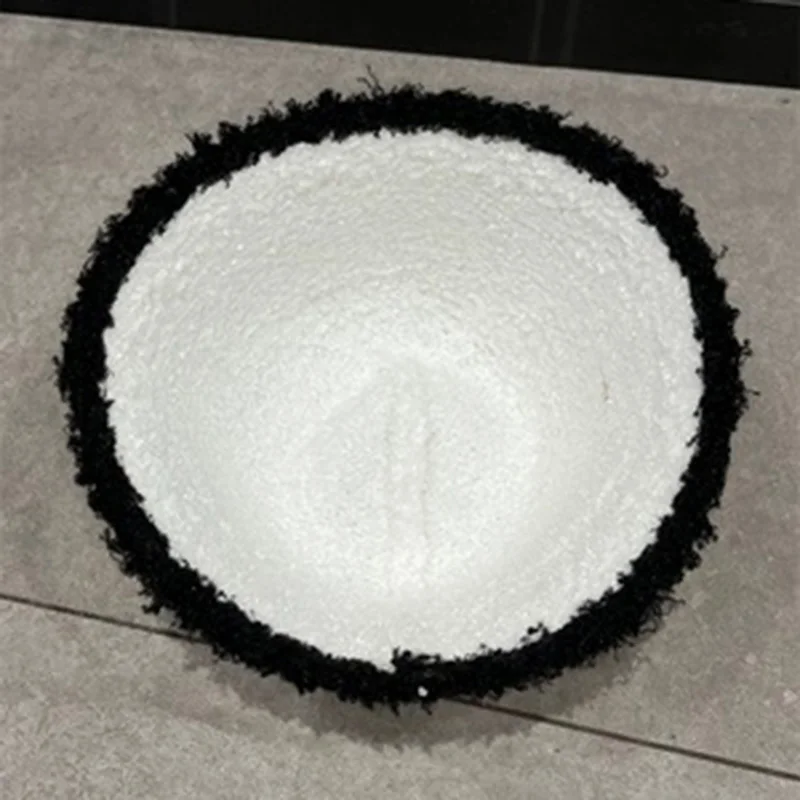 Women's Autumn Winter Warm Polyester Hat Solid Color Block Fashion Versatile Temperament Bucket Knitted Cap for Fishing