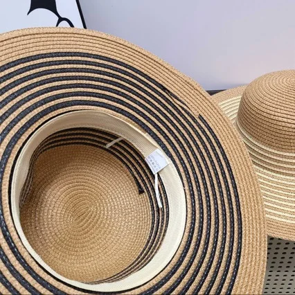 2025 Newest Wholesale Holiday Hand Woven Large Straw Hat Outdoors Cap Ladies Summer Straw Beach Bag