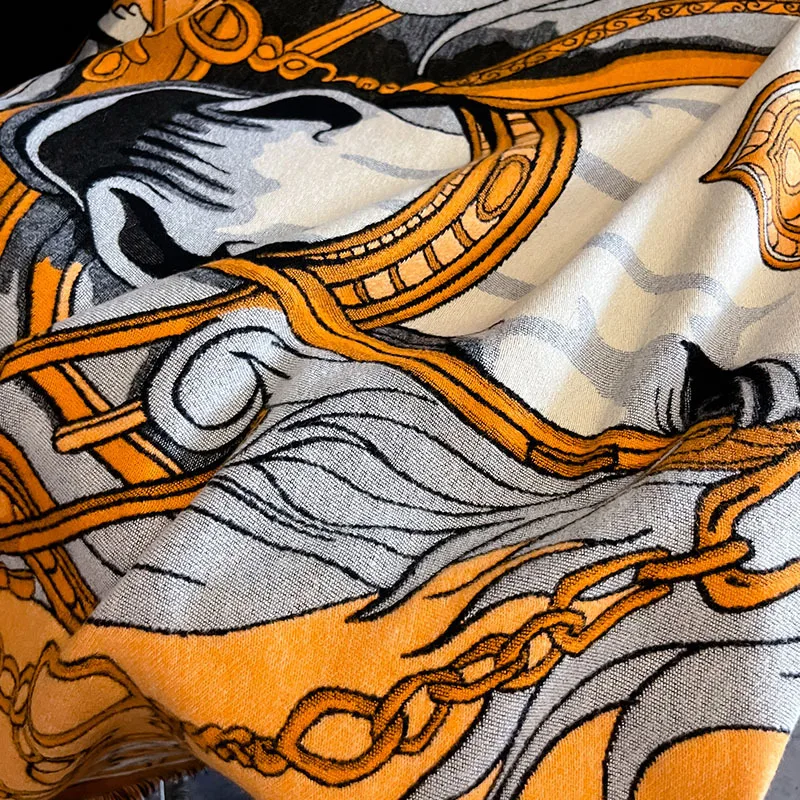 Vintage New 2024 Women's Printed Horse Square Shawl Cape Autumn Winter Thickened Warm Travel Blanket Air Conditioning Cover
