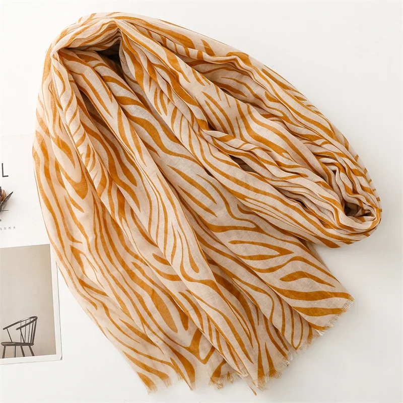 Spring Summer 180*90CM Soft Viscose Printed Shawls Bright Colors Arabic Scarfs for Muslim Women Vertical Striped Hijab Fashion