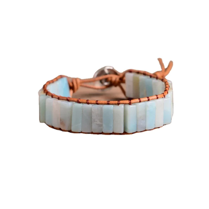 Custom Handcrafted Bohemian Beaded Bracelet for Women Adjustable Classic Fashion Jewelry with Bamboo and Natural Stone