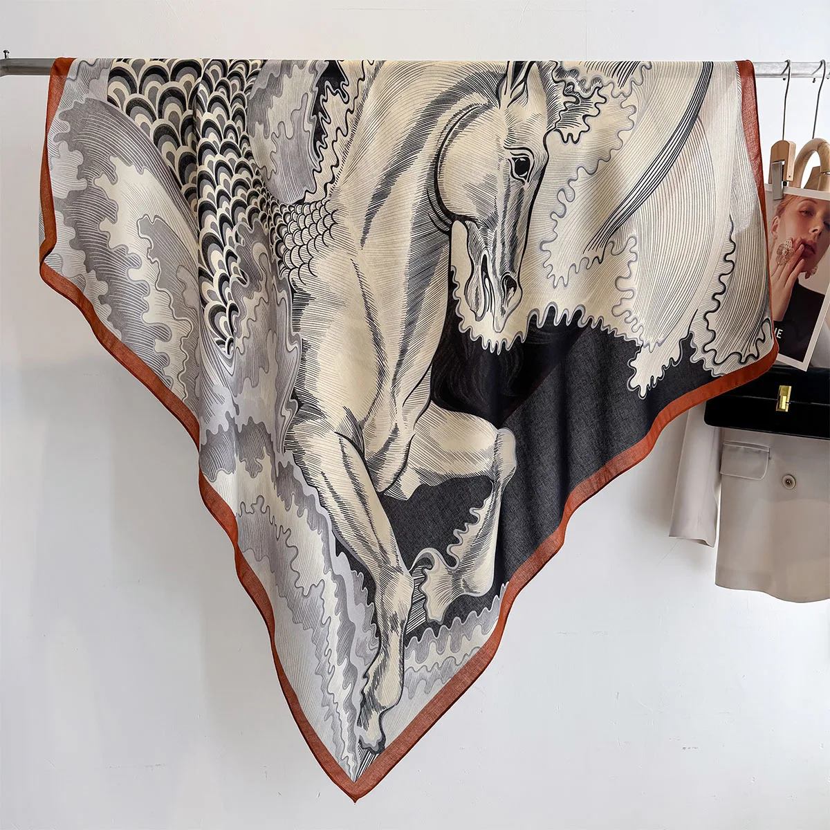 2025 New Luxury Fashion Designer Scarf Travel Shawls Flower Printed Viscose Square Scarf for Women Muslim Hijab Scarves