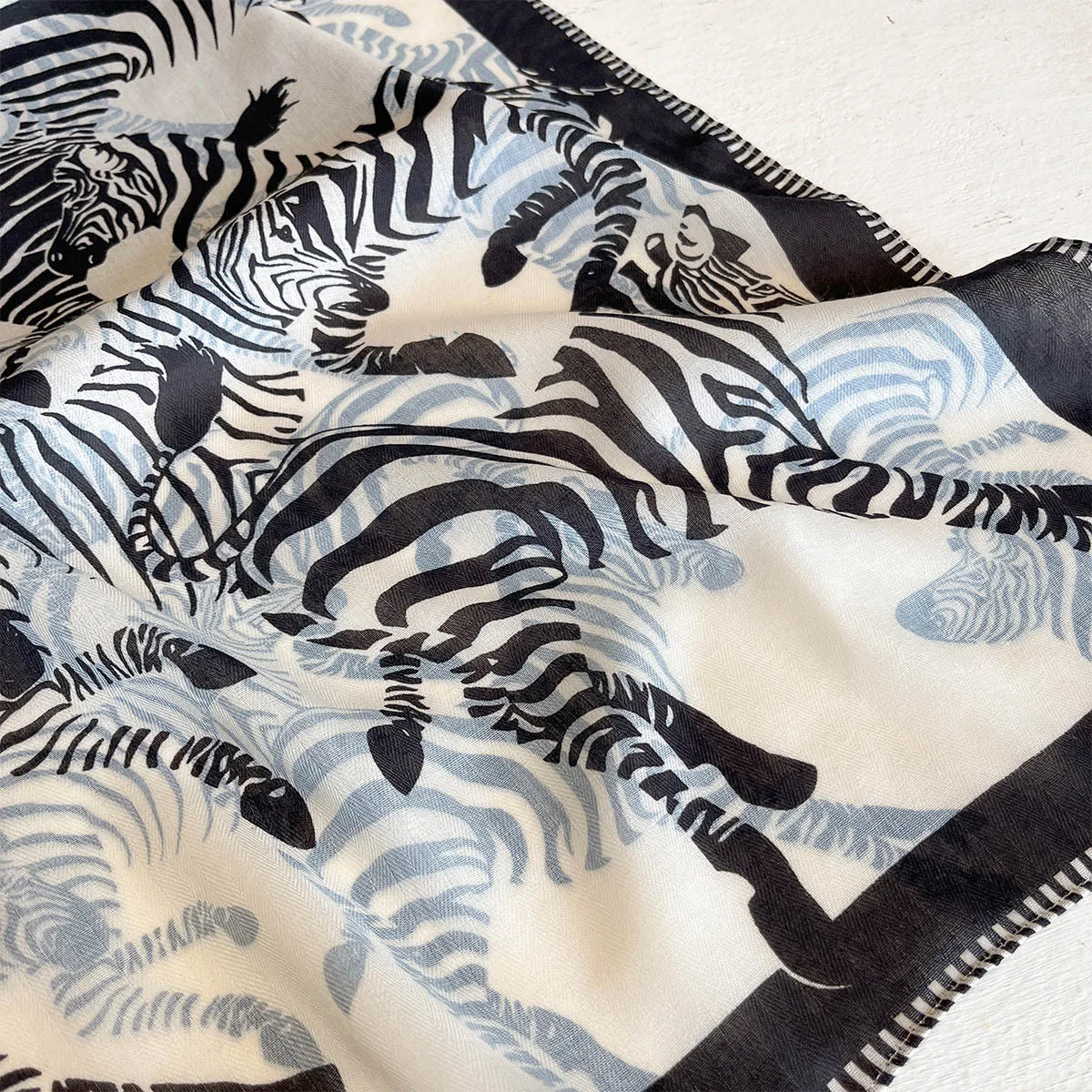 Spring Summer High Quality Imitation Silk square Scarves for Women zebra Printed  Hijabs for Women Custom Scarves
