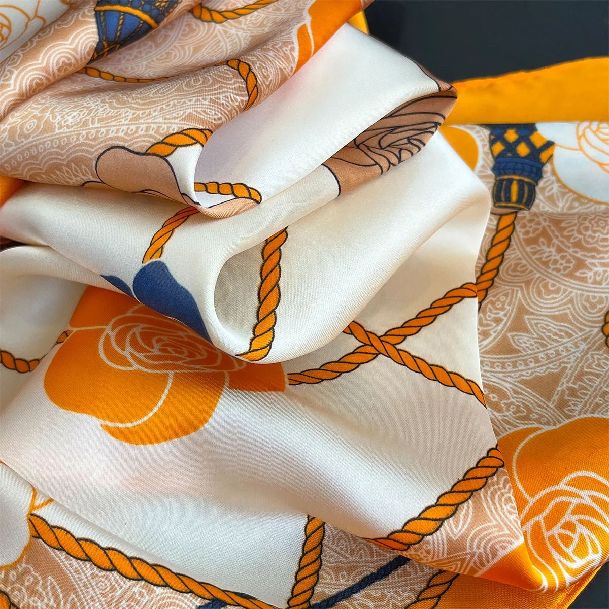 2025 Women's Summer Fashion muslim square hijab floral Printed pattern scarf for ladies custom headscarf