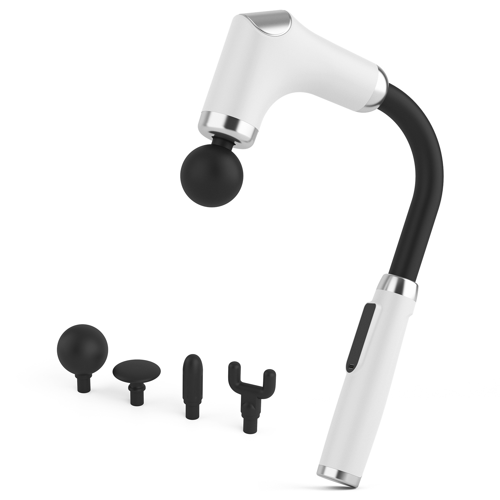 Massage Gun with Upgraded Extended Handle, U-Shaped Back Massager for Pain Relief Deep Tissue with 4 Massage Heads, Massage Gun Deep Tissue