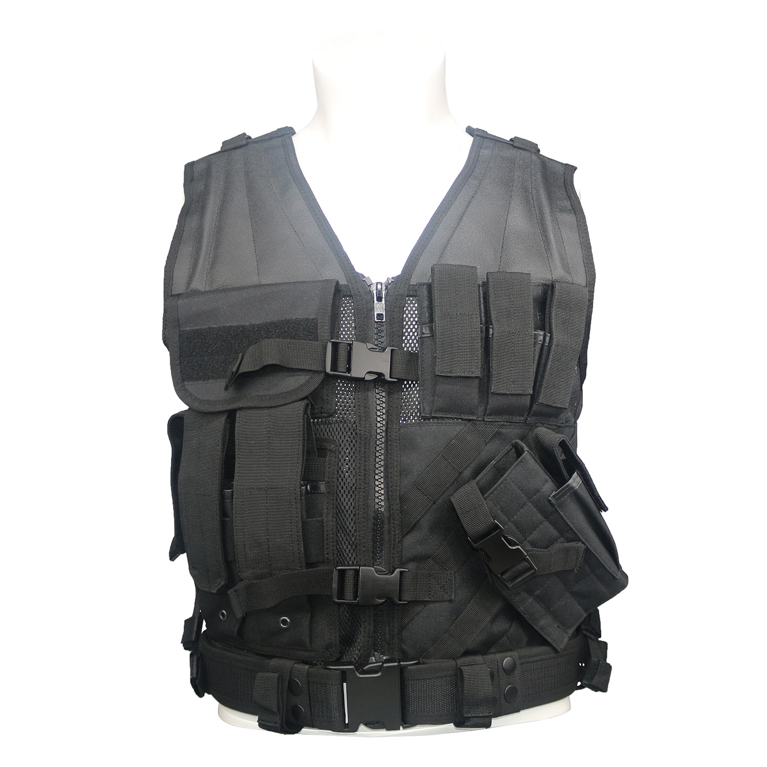 Tactical Vest Assault Vest Durable Mesh Vest with Numerous Pouches Combat Training Vest Adjustable for Special Mission /Combat Training/CS War Game