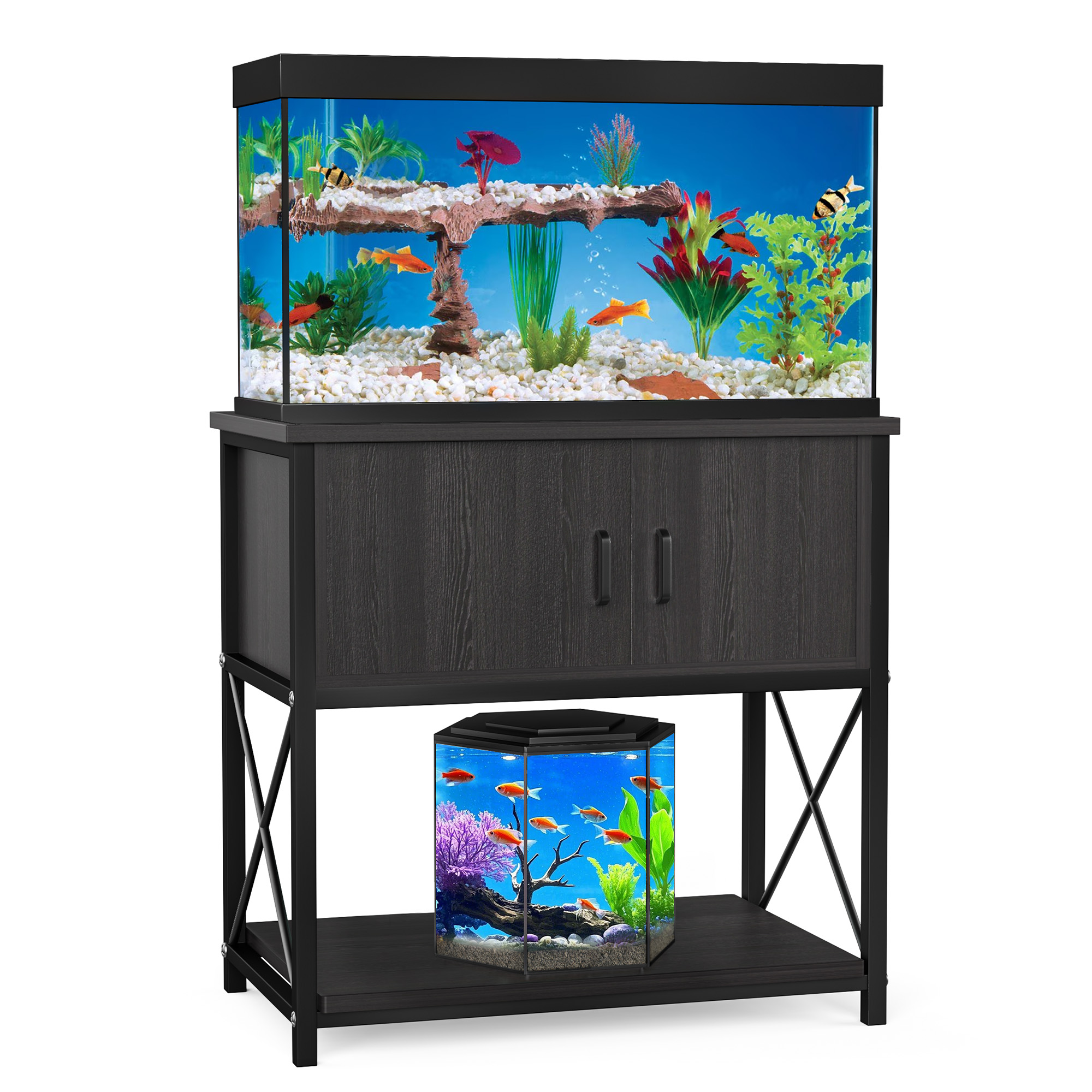 20-29 Gallon Fish Tank Stand, Aquarium Stand with Cabinet, Storage Cabinet
