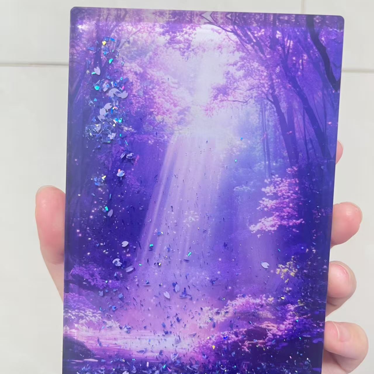 Violet Refrigerator Magnets with Acrylic Craft Decoration Flowing Sand Home Decor Festival Gifts