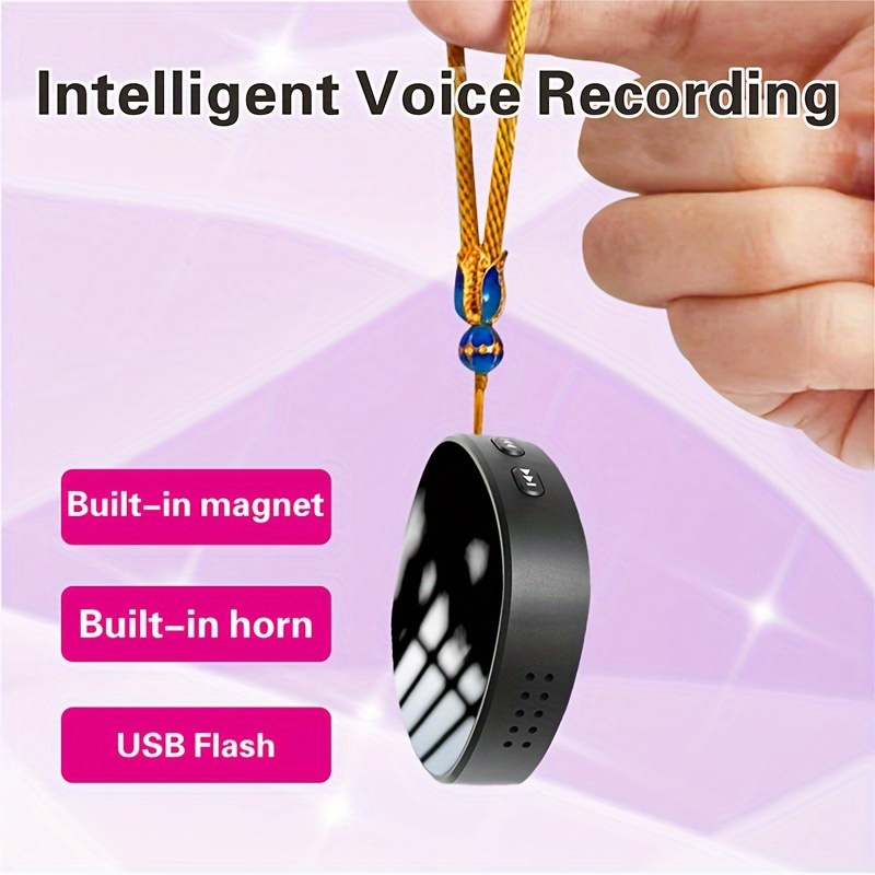 Magnetic Digital Voice Recorder with AI-Triple Noise Reduction,Portable Audio Recorder Compatible with Smart Cell Phone/PC Recording Device for Lectures,Meetings,Interviews,Black