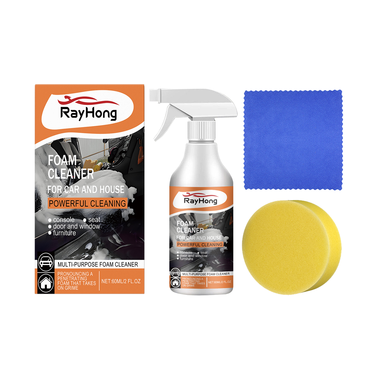 Car interior cleaning multi-functional foam cleaner car steering wheel plastic fabric seat stain cleaner