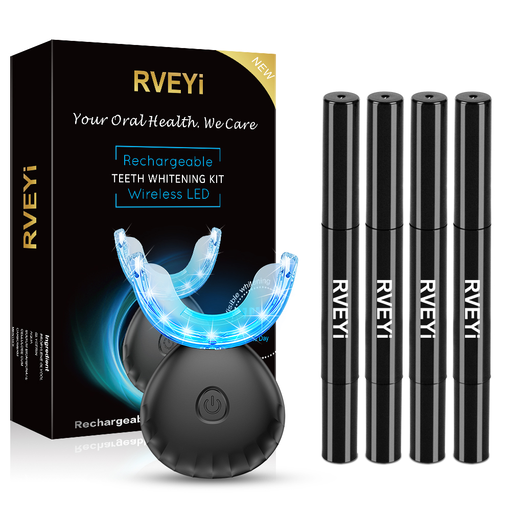 16XLED blue light tooth white set gel pen strip, containing 4x carbamide peroxide tooth gel, safety enamel, gum, tooth care LED light, high-grade gift of dental tools