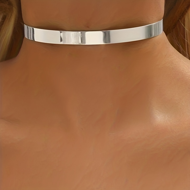 Lxalry Golden/silvery & Platinum Plated Mirror-Finish Choker Necklace, Adjustable 11cm Hypoallergenic Jewelry For Women, Sleek Minimalist Designer Chain For Daily Party Stacking 