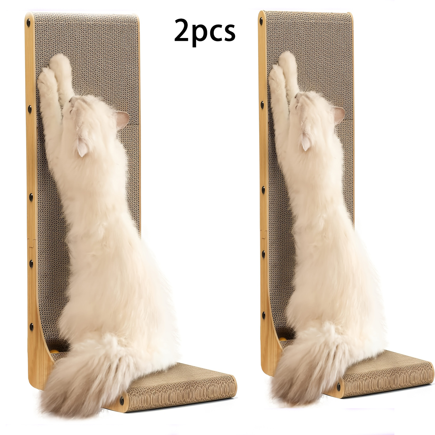 2PCS L-Shape Three-dimensional Cat Scratching board, Cat Scratching Post, 23.6 inch L-Shape Cat Scratching board with Ball toy - wall Mounted, For Indoor Cats, Large Cat Scratching board