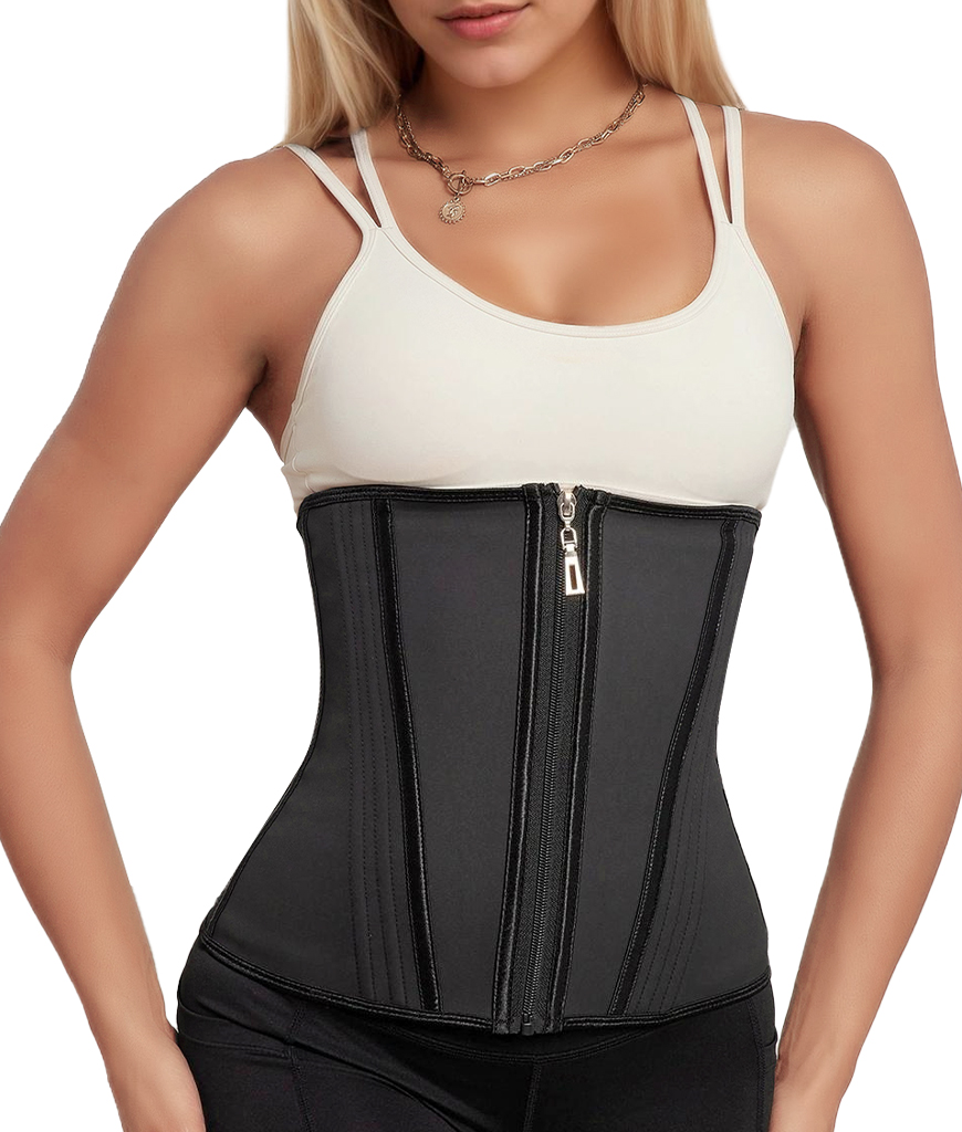 Waist Trainer for Women Latex Sport Underbust Steel Boned Corset Shapewear with Zipper Hook Shapewear Double Control Body Shaper  Workout Fajas Colombianas Moldeadoras Stomach Strapless Shapewear




