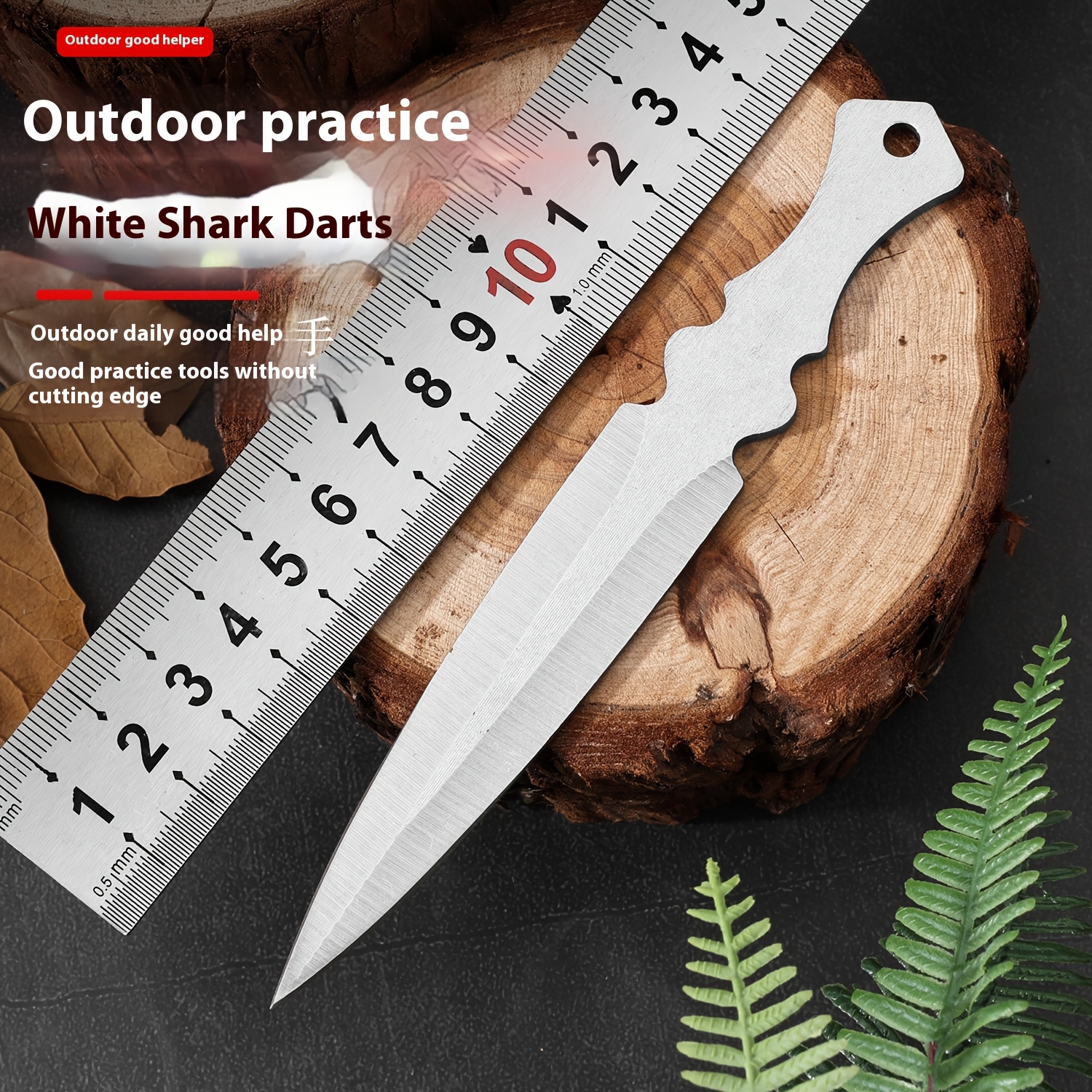 1pc/3pcs Outdoor White Shark Dart KnifeStainless steel dart knifeOutdoor KnifeTraining Straight Spin DartsPractice Darts
