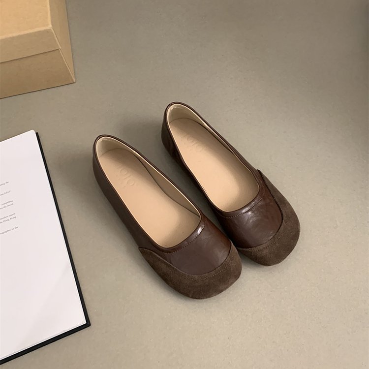 حذاء نسائي بقماش كوري جديد لربيع وخريف بتصميم فرنس...