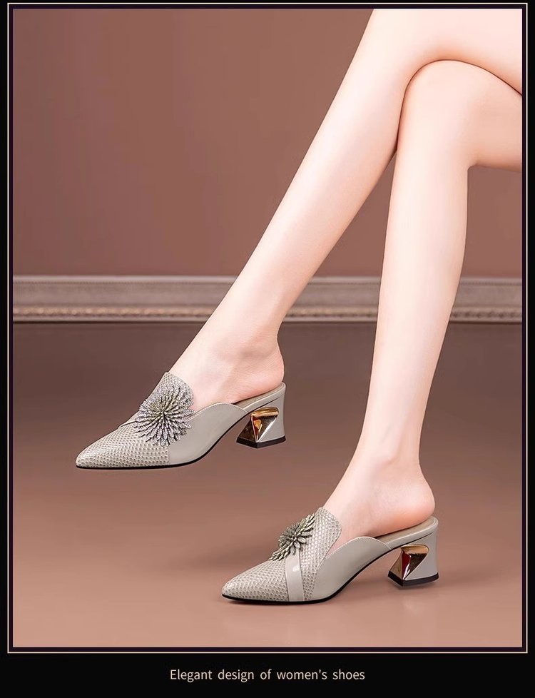 Summer New Women's Fashion Middle Heel Sandals