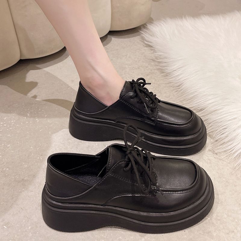 أحذية جلدية صغيرة، نمط بريطاني للنساء، صندل مربوط...