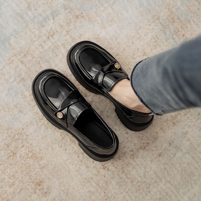 عملات ذهبية بسول سميك بنمط بريطاني لخريف حذاء لوفر...