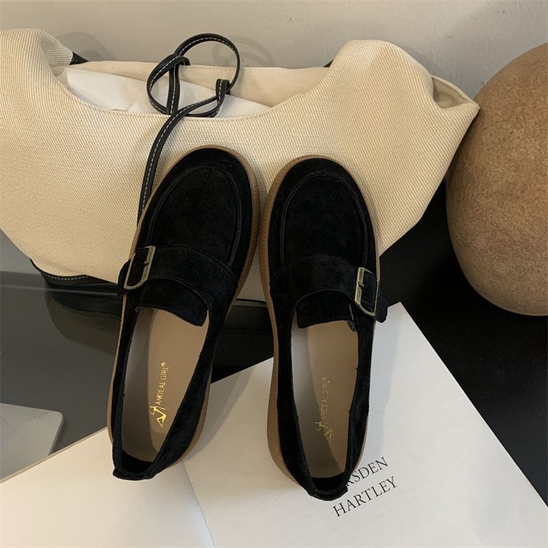 حذاء جلدي بريطاني جديد لموسم خريف/شتاء 2024، برأس...