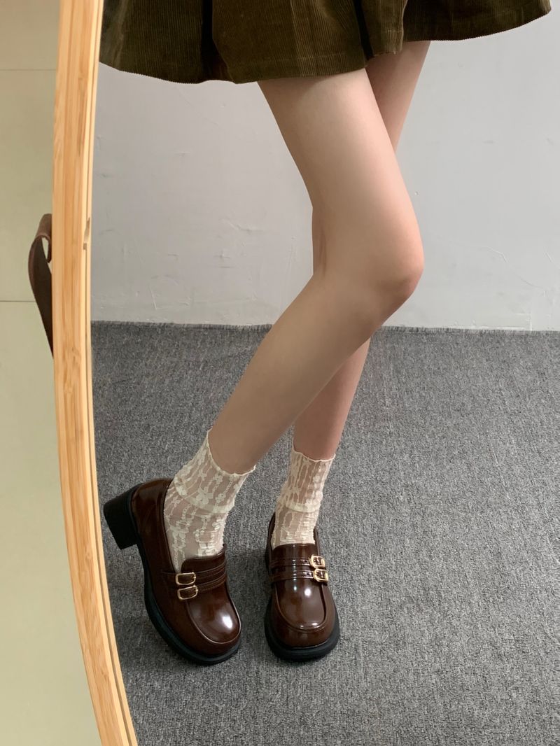 صغير جلد نسائي ربيع 2025 وصول جديد كعب منخفض أسهل...