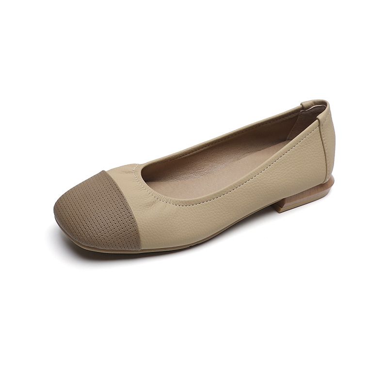 حذاء نسائي برأسة مربعة وحافة واحدة 2025 جديد لربيع...