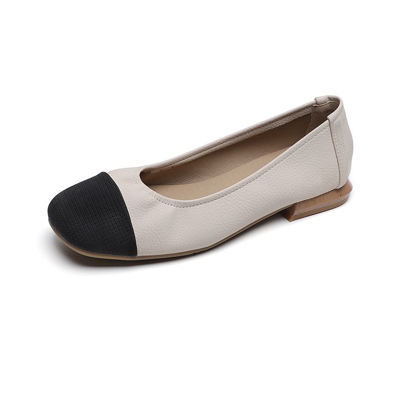 حذاء نسائي برأسة مربعة وحافة واحدة 2025 جديد لربيع...