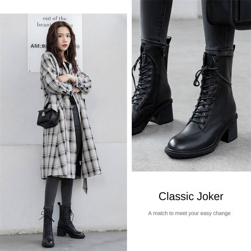 Cameido 【كلاسيكية بيست셀ر】 حذاء جلدي نسائي مارتن لل...