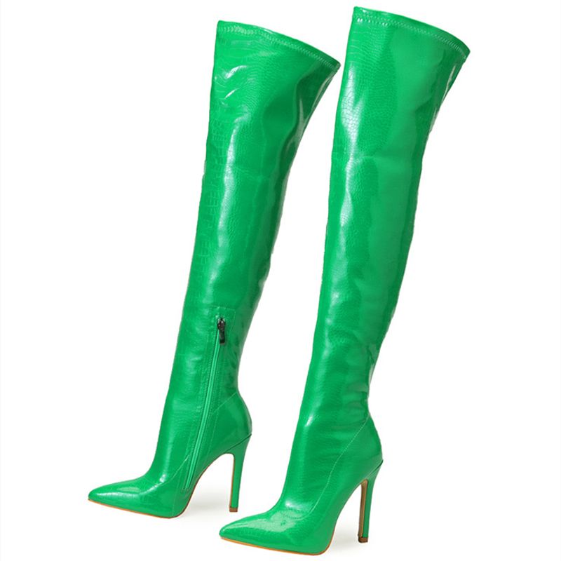 أحذية شتوية جديدة للنساء ذات كعب عالٍ ومدبوب مع طر...