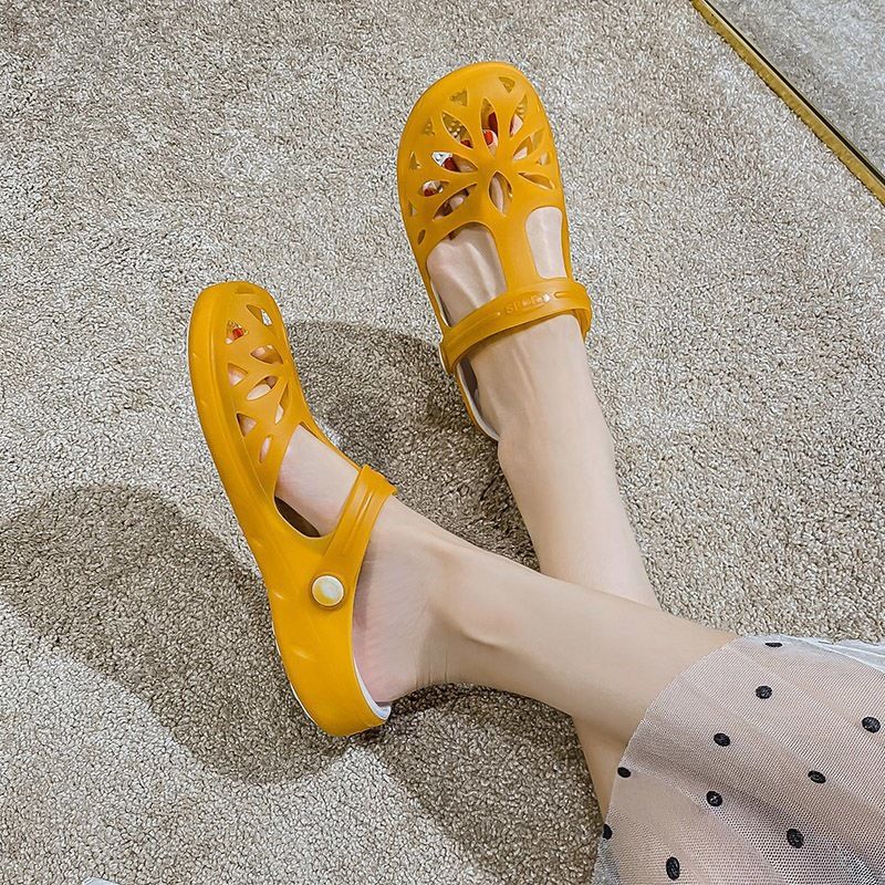 صنادل نسائية صيفية جيلي بنقوش ثقوب جديدة بالنطاق ا...